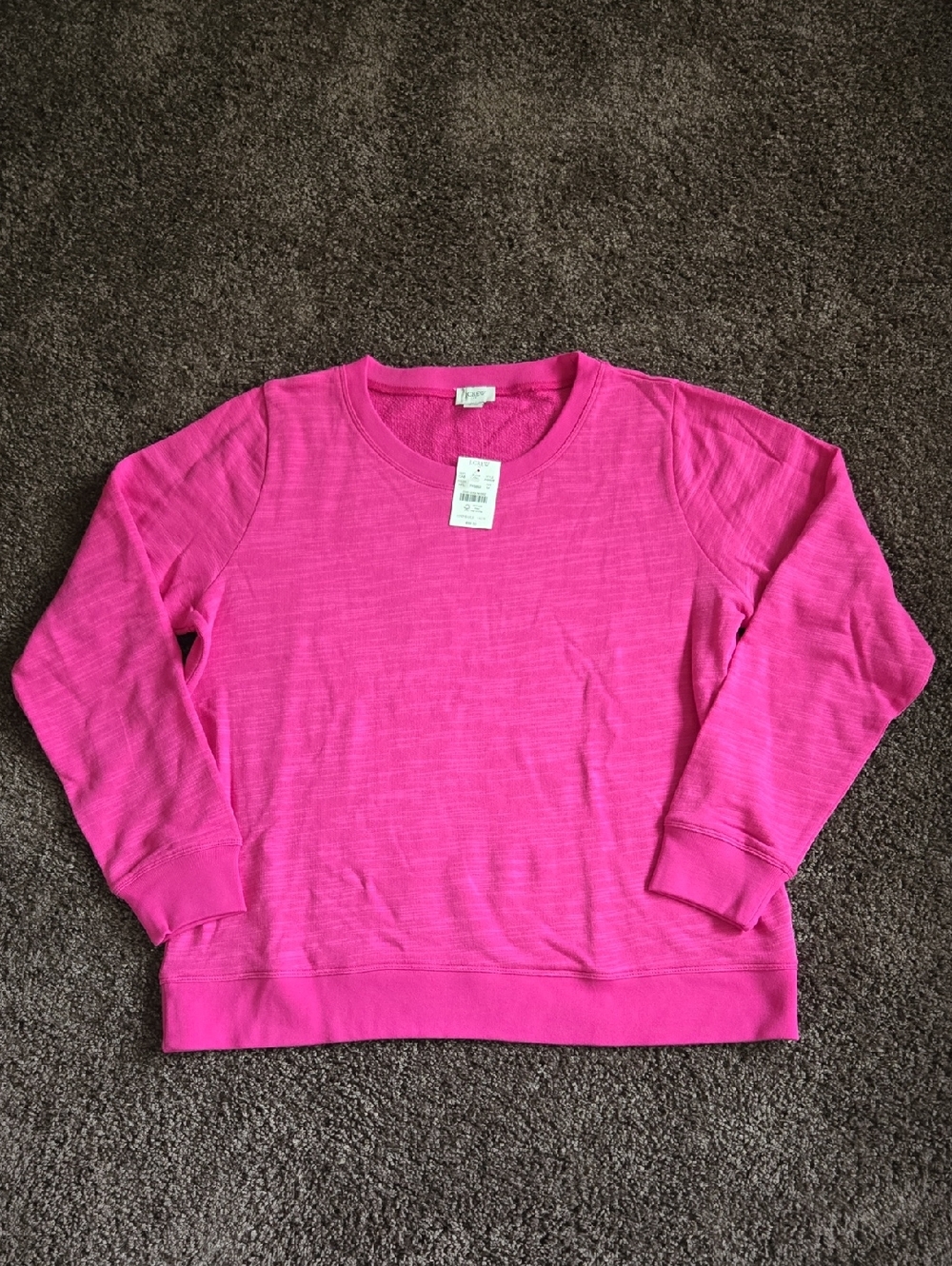 NEW J Crew Factory Pink Terry Sweatshirt Top M